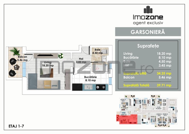 Militari Garsoniera de 40 mp, bucatarie inchisa, balcon, langa Metrou Pacii,